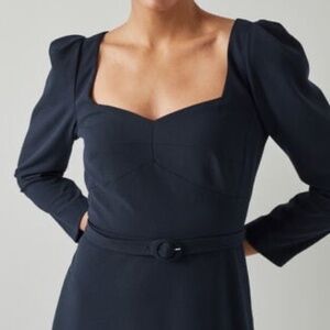 LK Bennett - Dr Katrina Half Sleeve navy mid length dress
